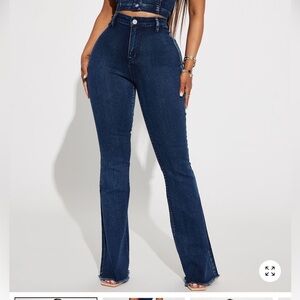 High-Rise Dark Blue Women's Flare Jeans